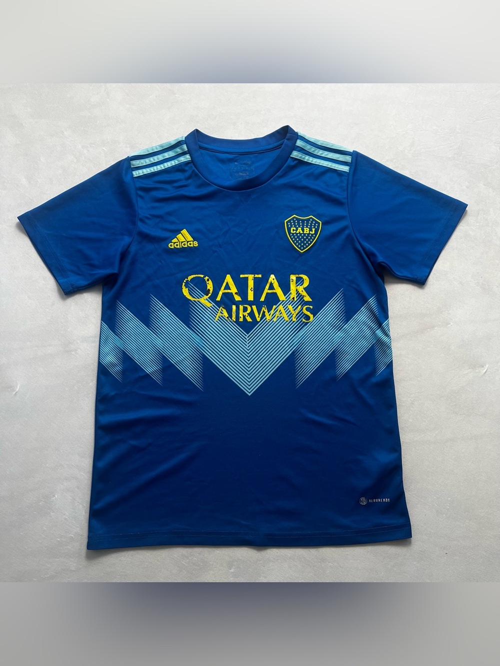 Adidas Boca Juniors Jersey Men M Blue Qatar Airways Soccer Shirt Argentina CABJ